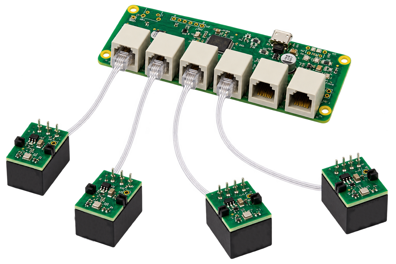 GPIO Base21 mit angeschlossenen Mini-Sensormodulen